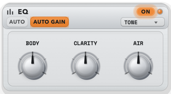 PublishMode EQ section with tone controls